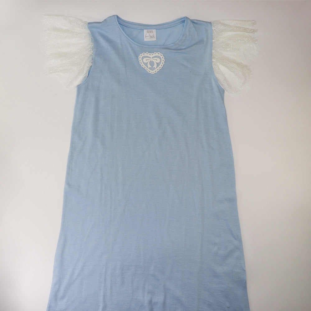 AMIKI Gloria Girls Frosty Blue Elegant Nightdress Sleepwear for Kids
