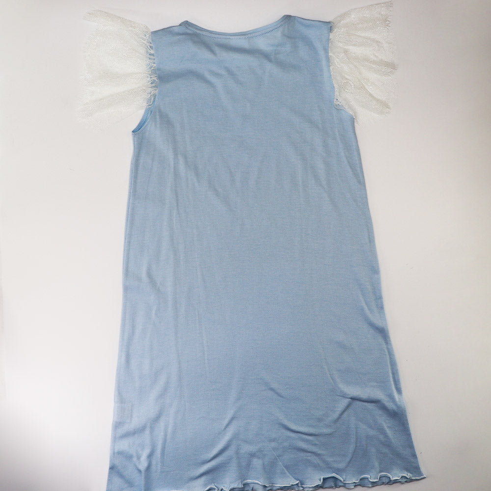 AMIKI Gloria Girls Frosty Blue Elegant Nightdress Sleepwear for Kids