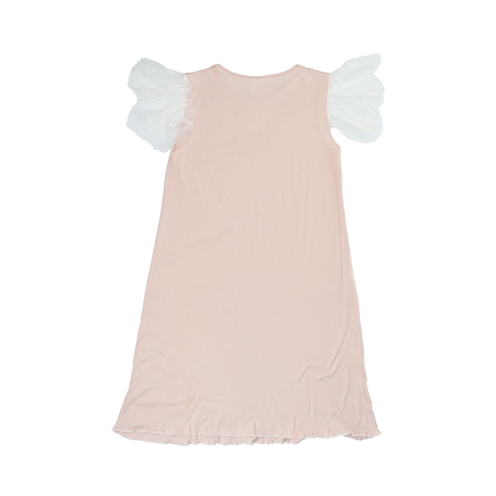 AMIKI Gloria Powder Pink Luxury Cotton Girls Nightgown Sleepwear