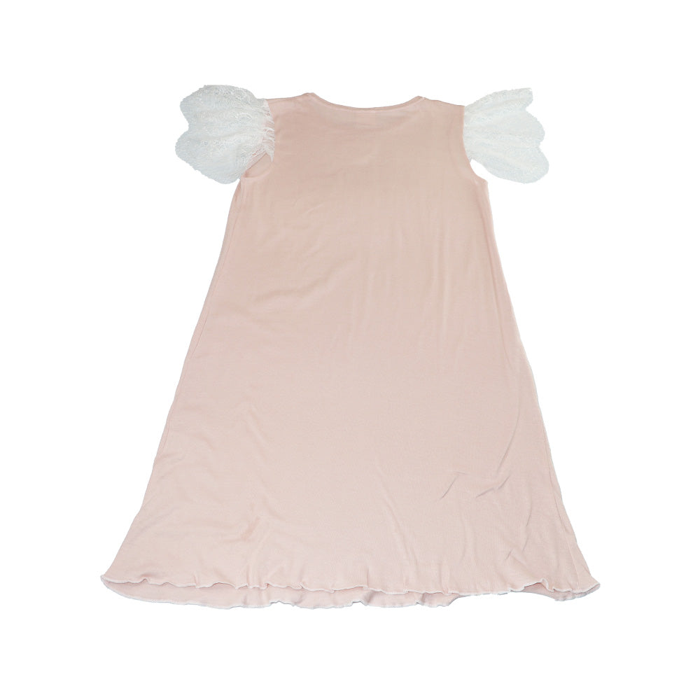 AMIKI Gloria Powder Pink Luxury Cotton Girls Nightgown Sleepwear