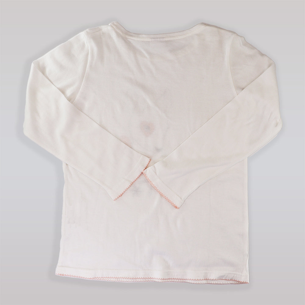Amiki Simona Girls Luxury White Print Cotton Nightgown Sleepwear