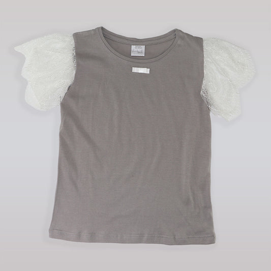 AMIKI Paula Grey Elegant Silk Nightgown for Girls Sleepwear