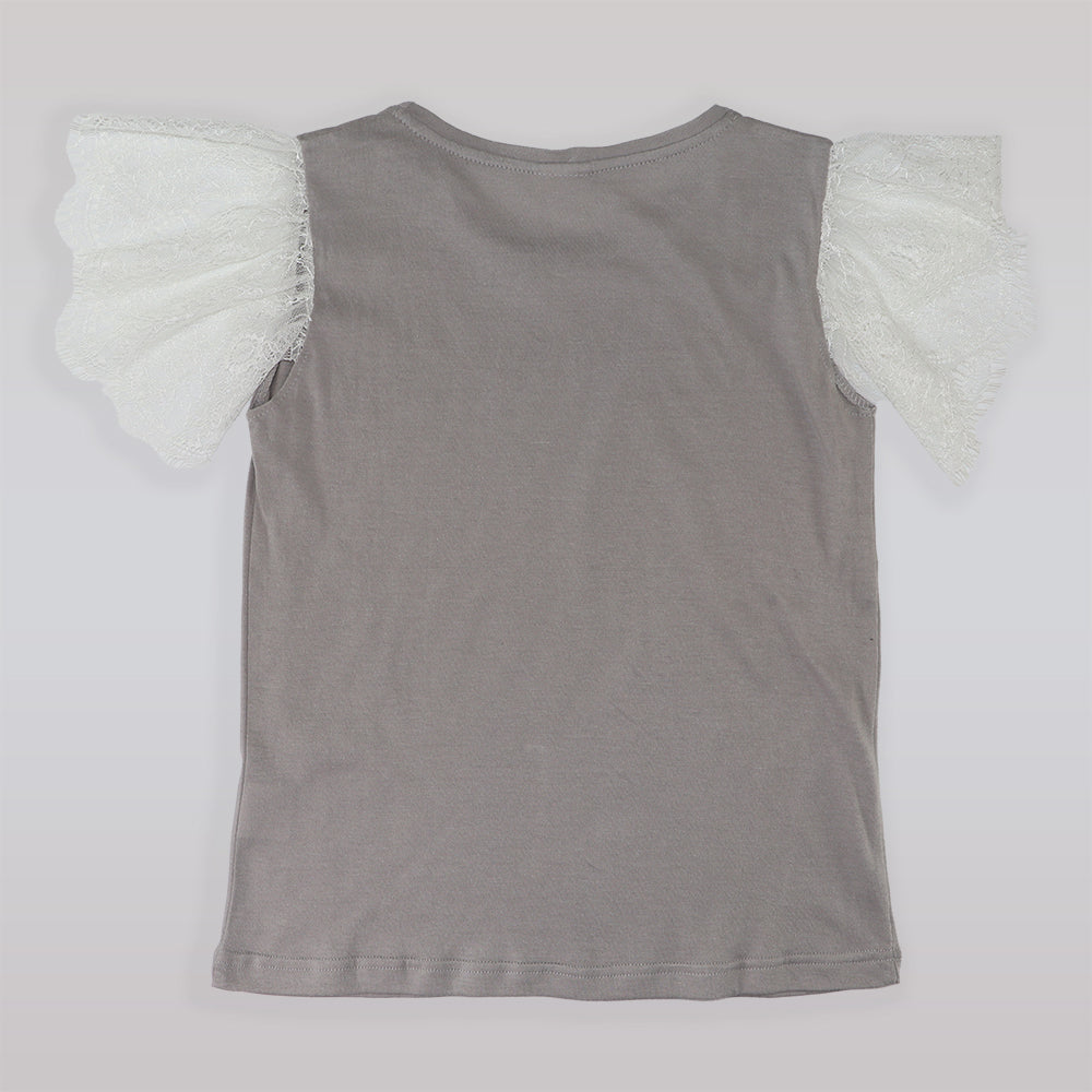 AMIKI Paula Grey Elegant Silk Nightgown for Girls Sleepwear