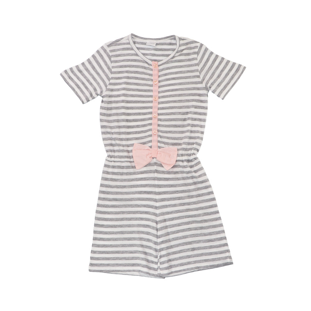 AMIKI Girls Eleonore Striped Cotton Nightdress Luxury Sleepwear Gown
