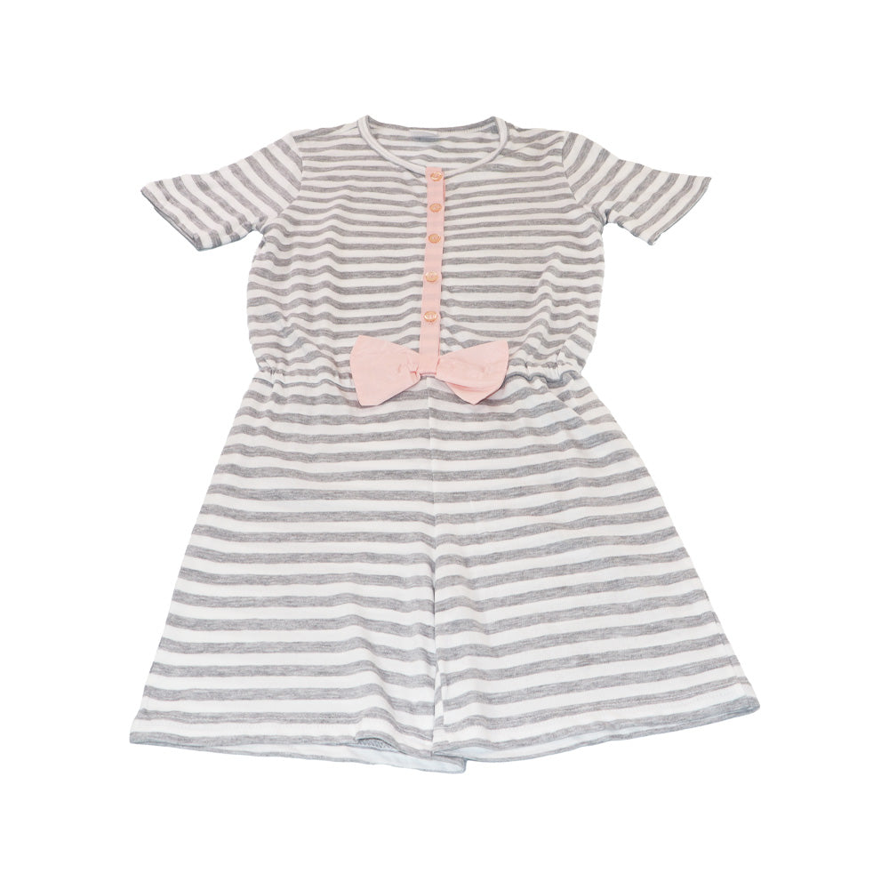 AMIKI Girls Eleonore Striped Cotton Nightdress Luxury Sleepwear Gown