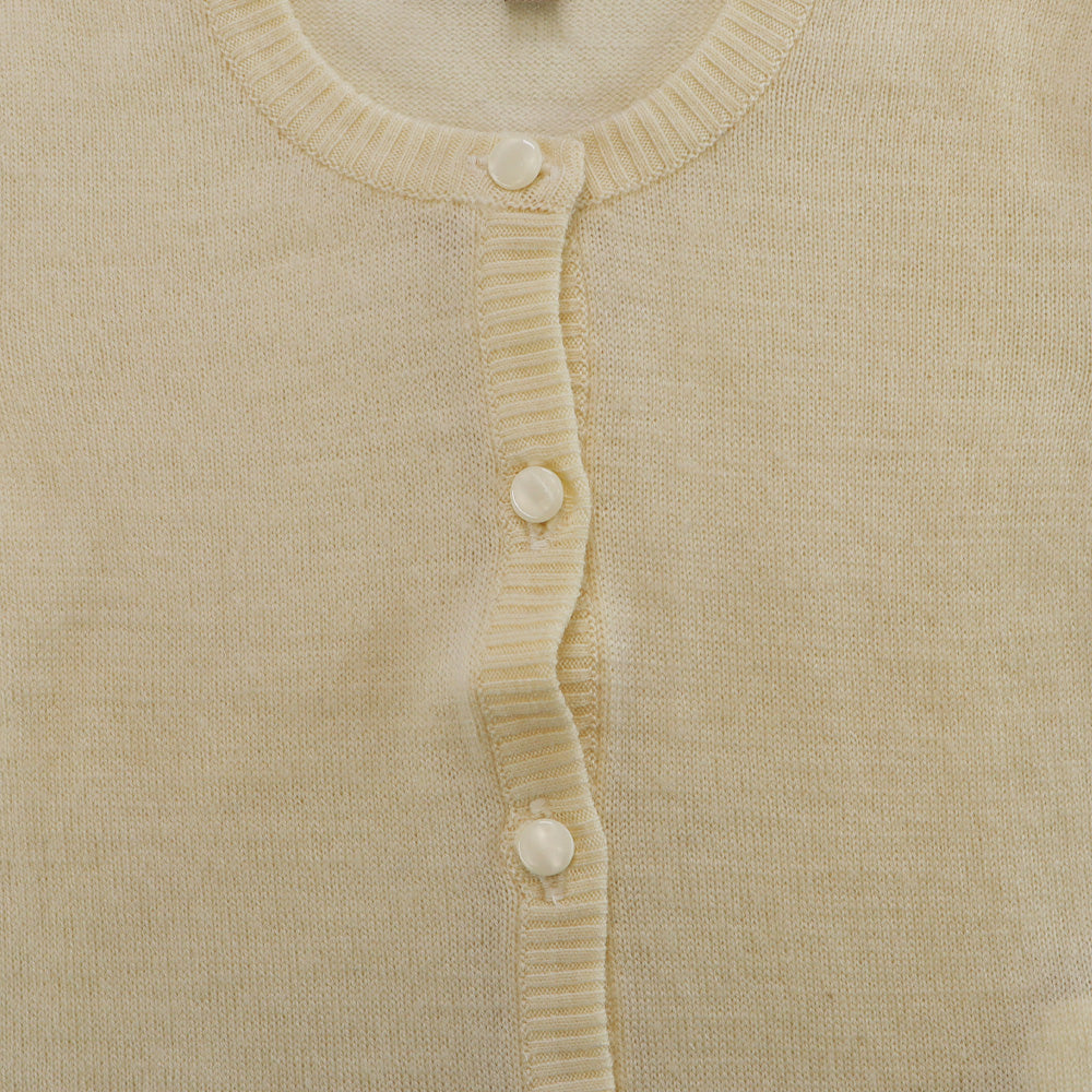 Hucklebones Ivory Knit Cardigan for Girls Aged 3-4 Years