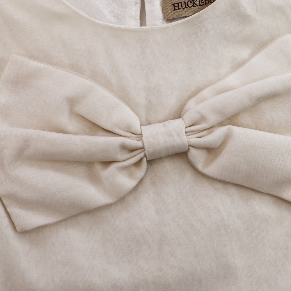 Elegant Huckle Bones Ivory Sheer Organdy Girls Party Dress