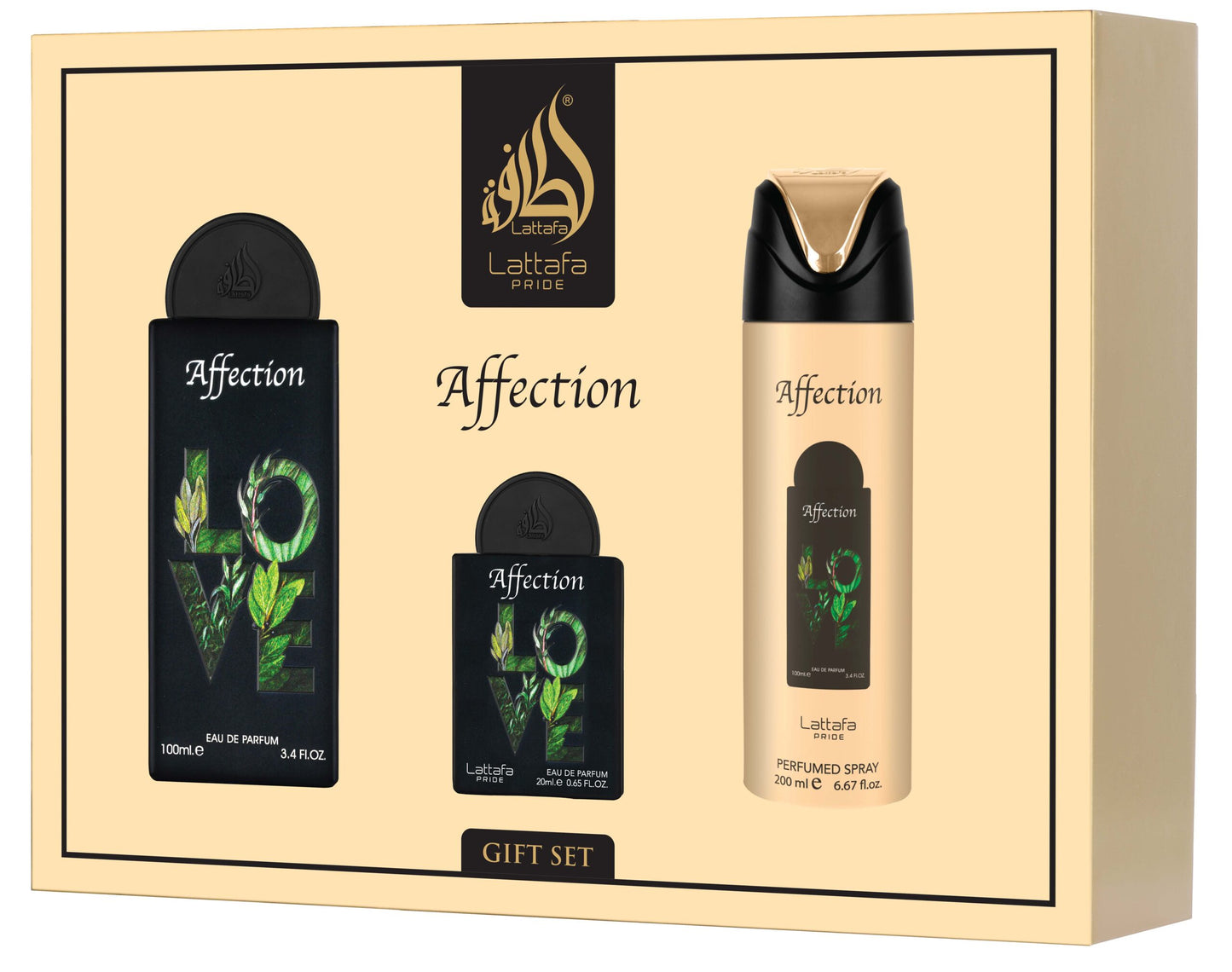 Lattafa Pride Affection Three Piece Luxury Fragrance Gift Set