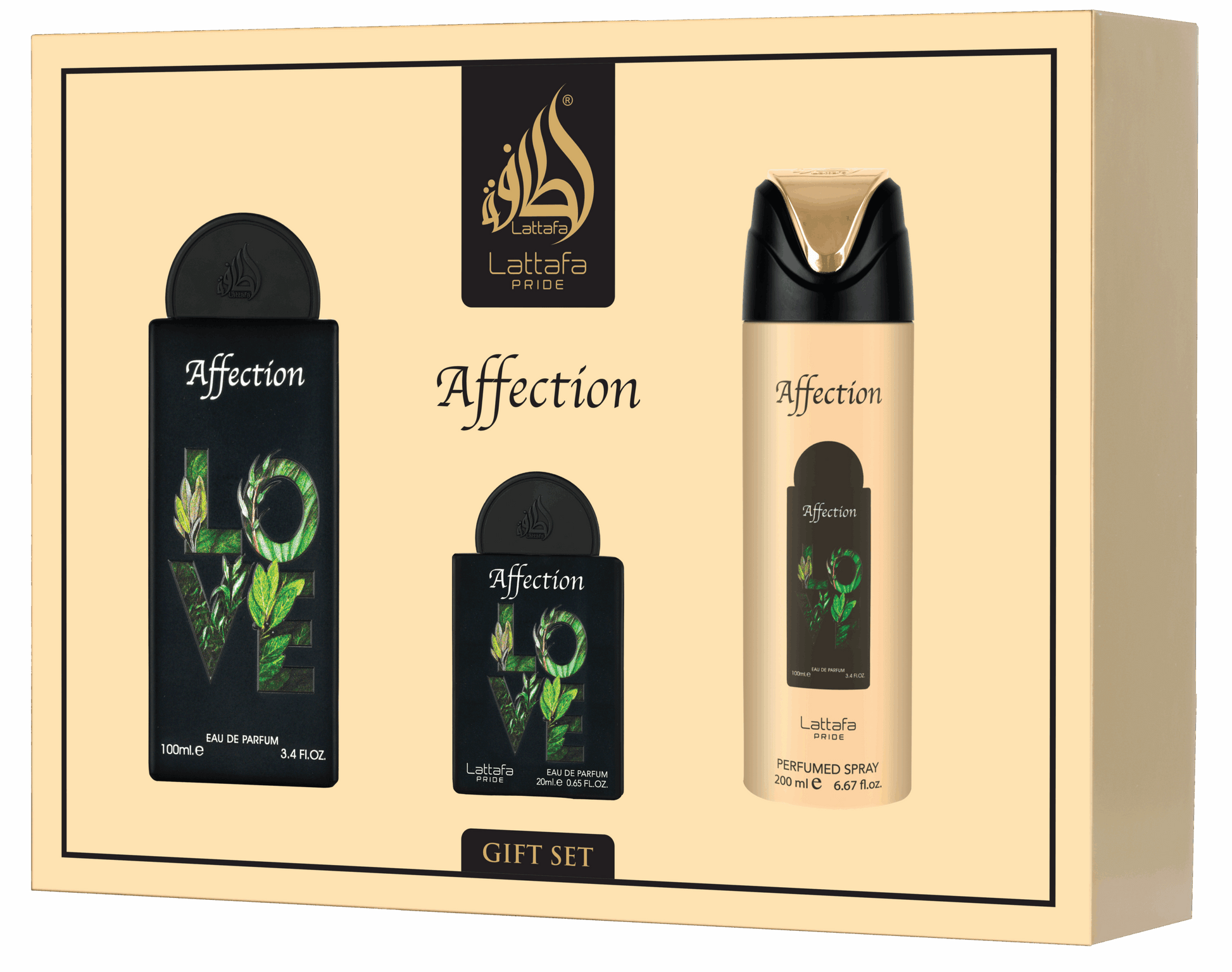 Lattafa Pride Affection Three Piece Luxury Fragrance Gift Set
