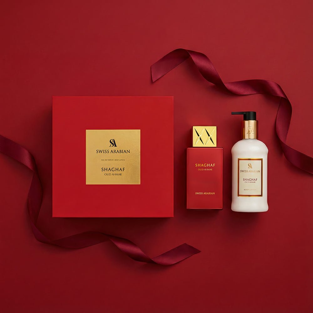 Swiss Arabian Shaghaf Oud Ahmar Perfume Body Lotion Gift Set