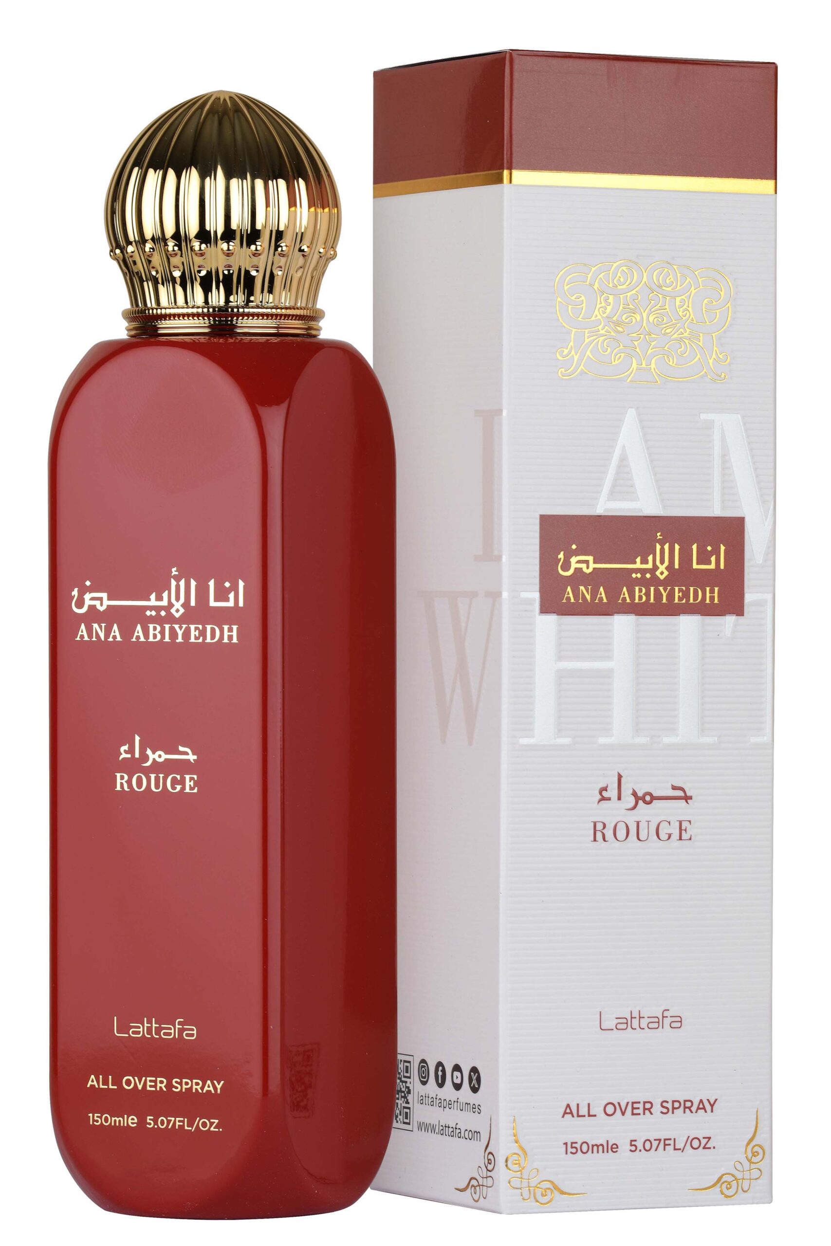 Lattafa Ana Abiyedh Rouge 150ml Long Lasting All Over Spray
