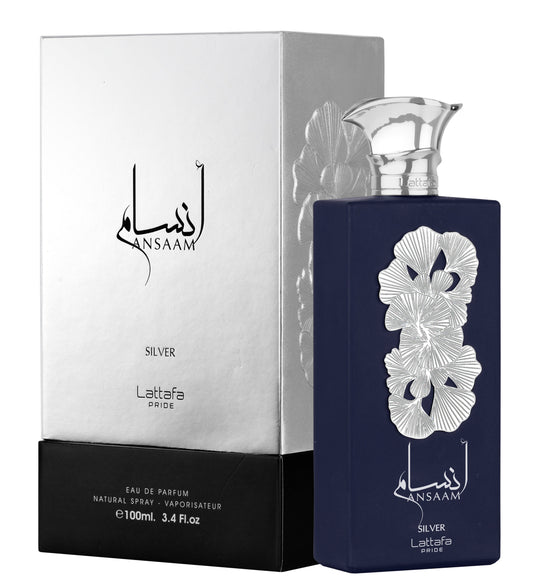 Lattafa Pride Ansaam Silver Eau De Parfum Unisex Intense Fragrance 100ml