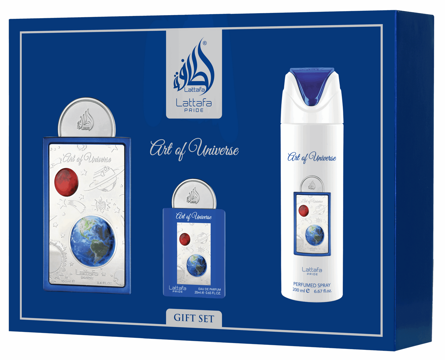 Lattafa Pride Art Of Universe Luxury Fragrance 3-Piece Giftset