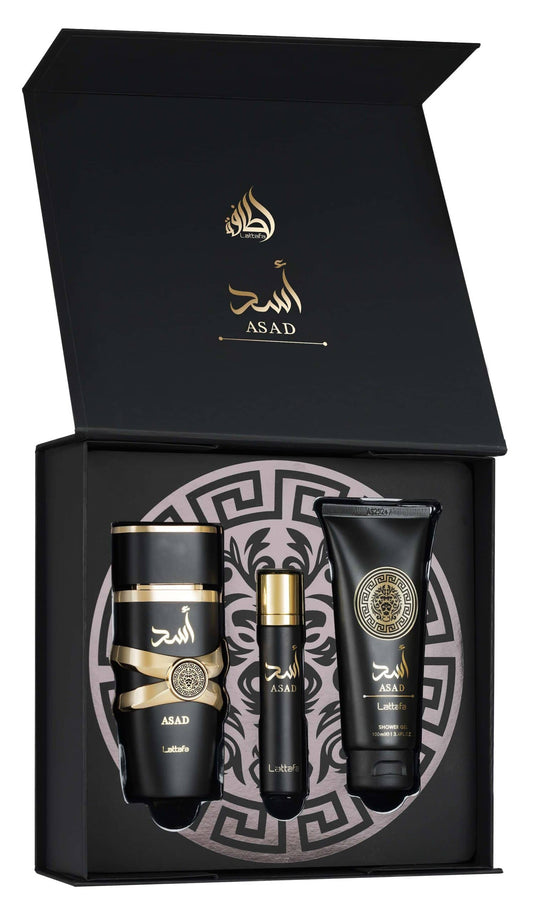 Lattafa Asad Luxury Men's Gift Set 100ml EDP Shower Gel
