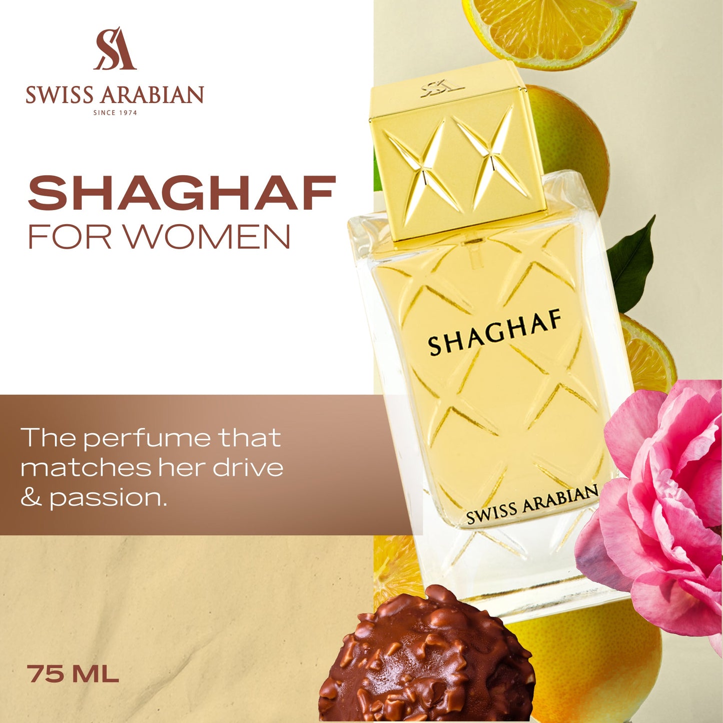 Swiss Arabian Shaghaf Women 75ml Eau de Parfum Citrus Floral Spray