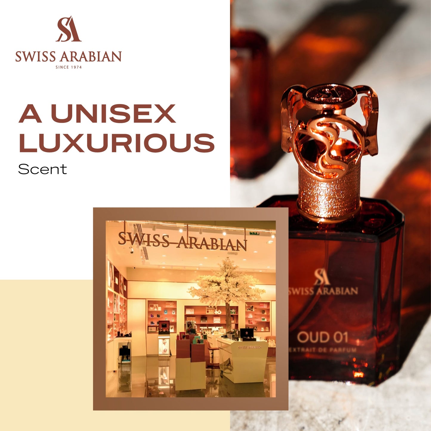 Swiss Arabian OUD 01 Luxurious Unisex Fragrance Spray with Amber