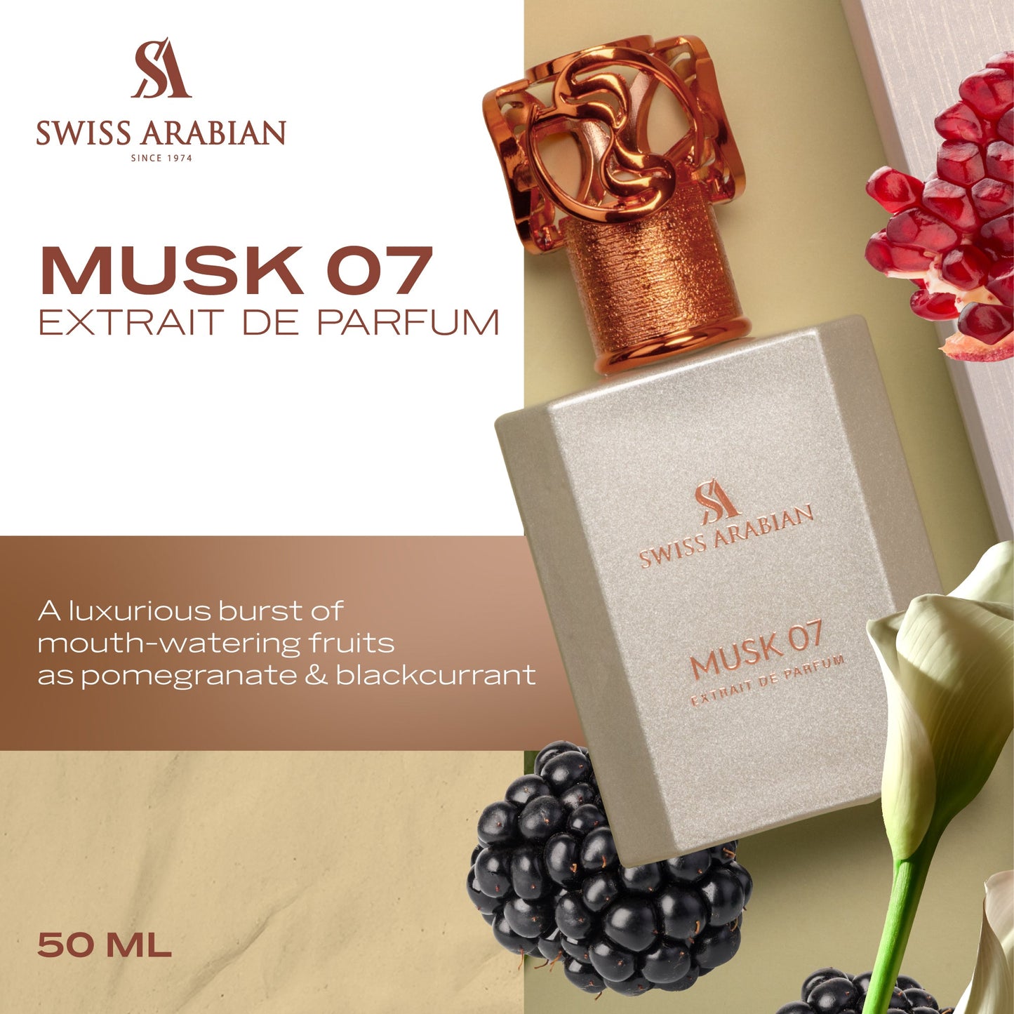 Swiss Arabian Musk 07 Luxurious Unisex Floral Perfume Spray