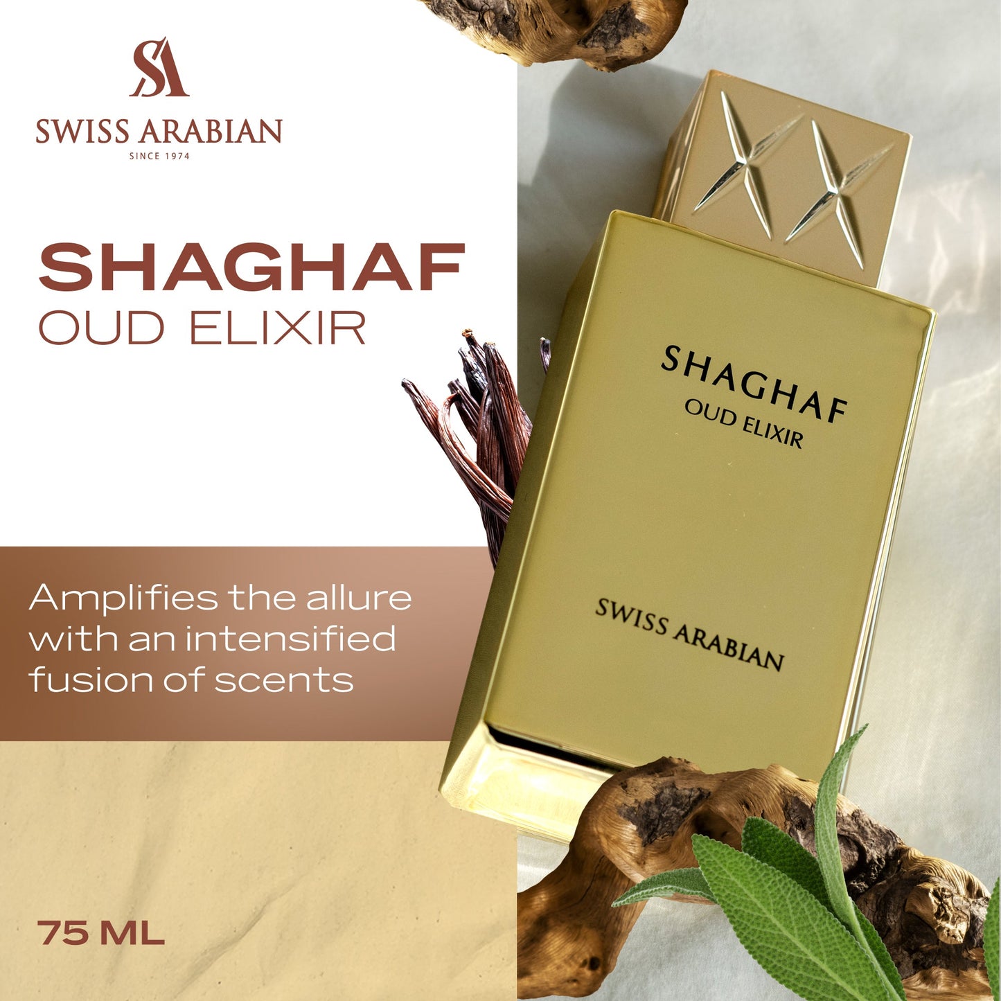Swiss Arabian Shaghaf Oud Elixir Intense Saffron and Vanilla Perfume