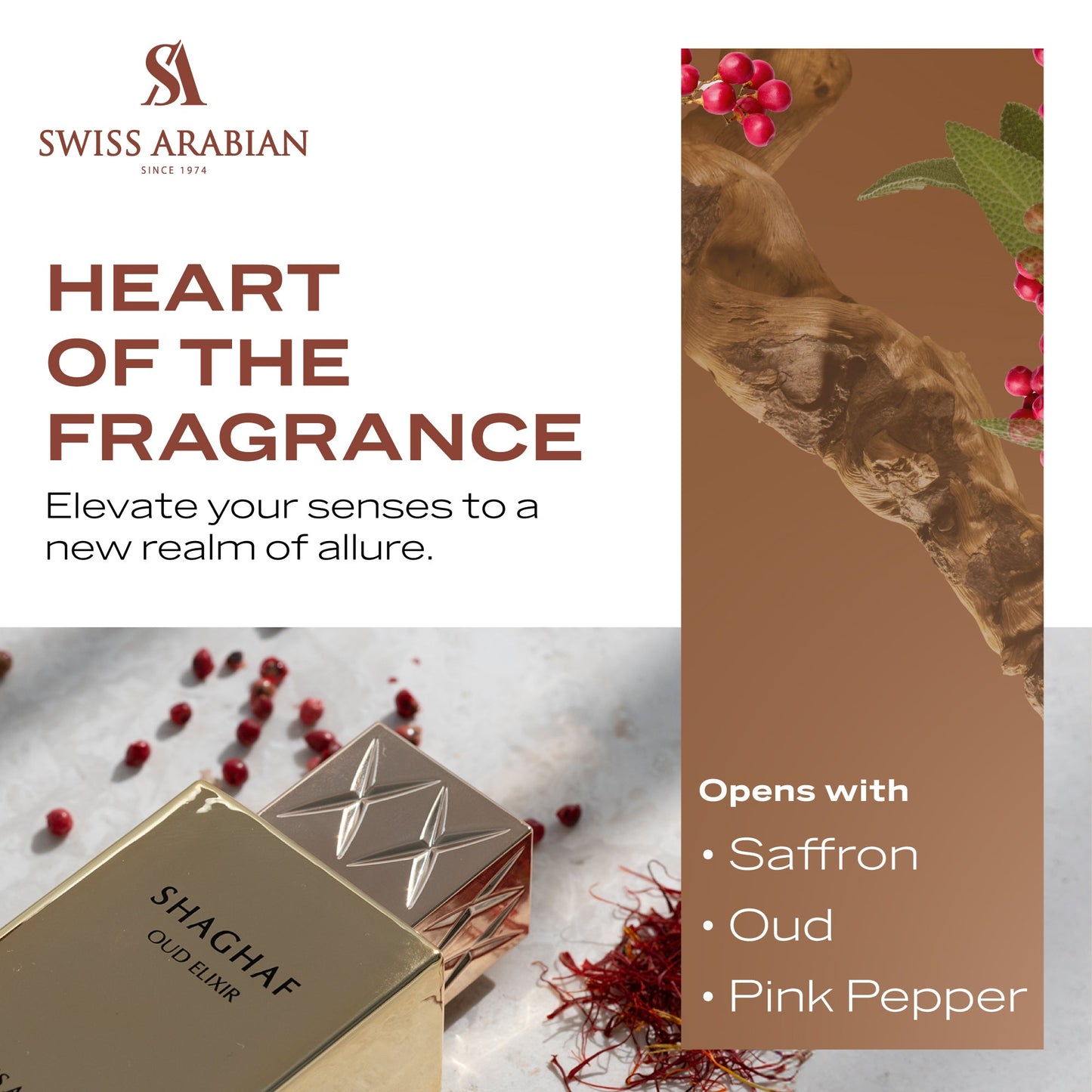 Swiss Arabian Shaghaf Oud Elixir Intense Saffron and Vanilla Perfume