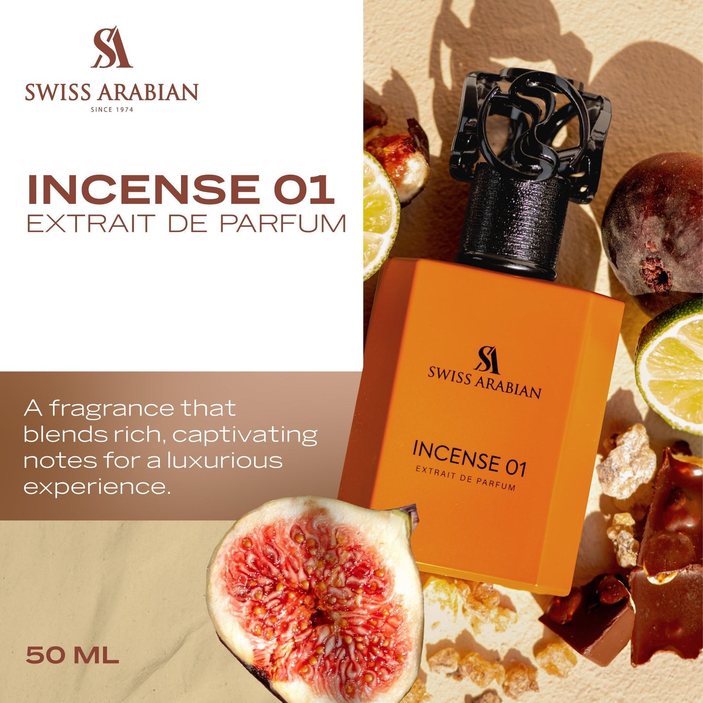 Swiss Arabian Incense 01 Luxury Smoky Woody 50ml EDP Spray