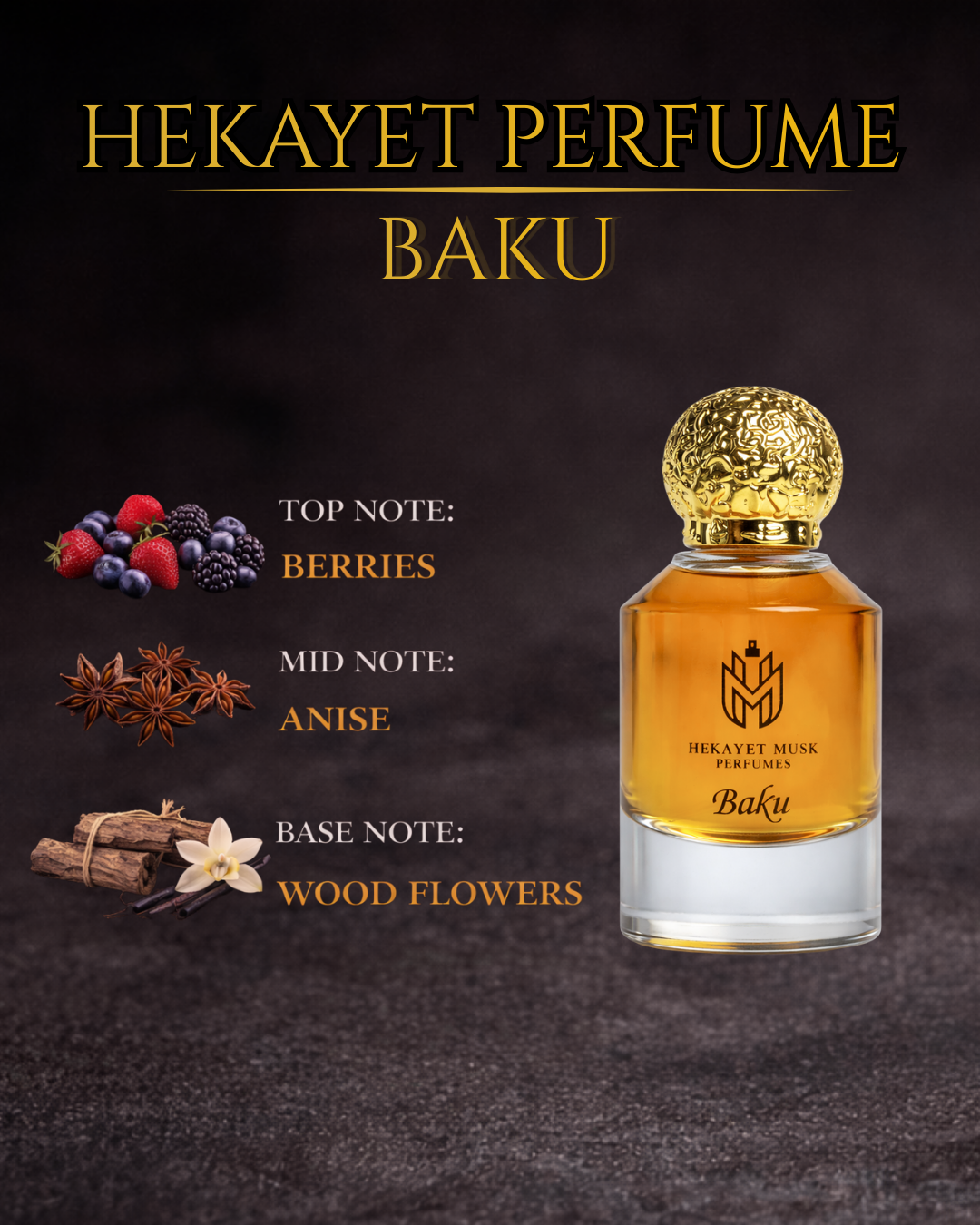 Hekayet Baku Eau de Parfum 80ml – Berries Anise Woody Floral Unisex Perfume | Long Lasting Luxury Fragrance