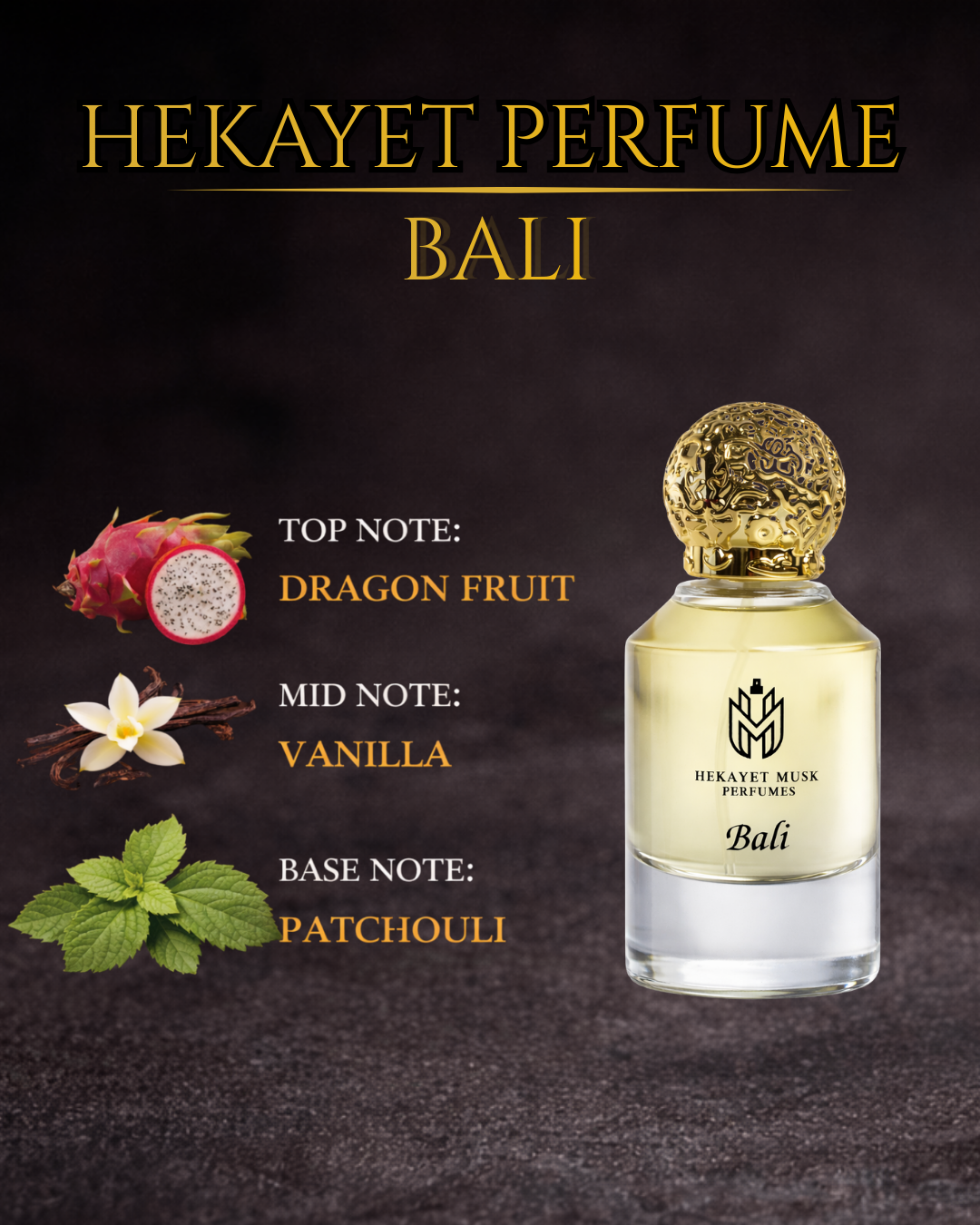 Hekayet Bali Eau de Parfum 80ml – Dragon Fruit Vanilla Patchouli Unisex Perfume | Long Lasting Exotic Luxury Fragrance