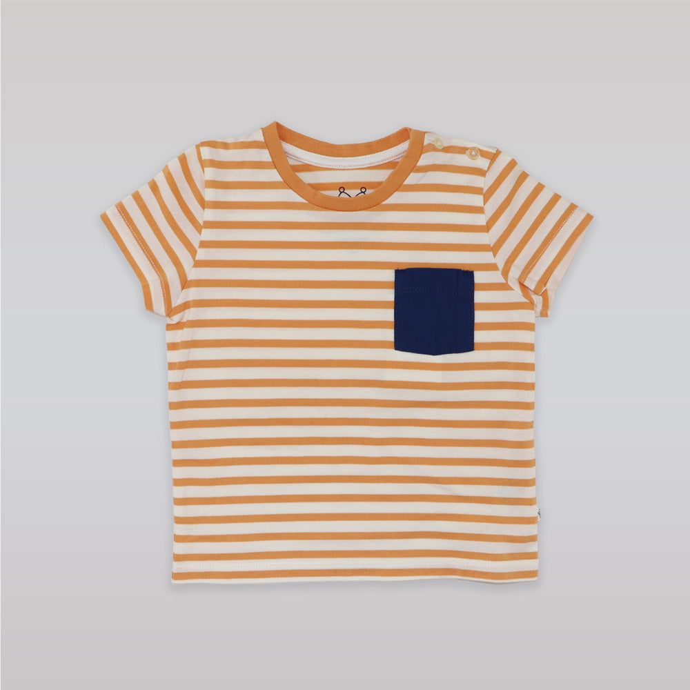 Marie Chantal Tangerine Stripe Cotton Tee for Stylish Kids