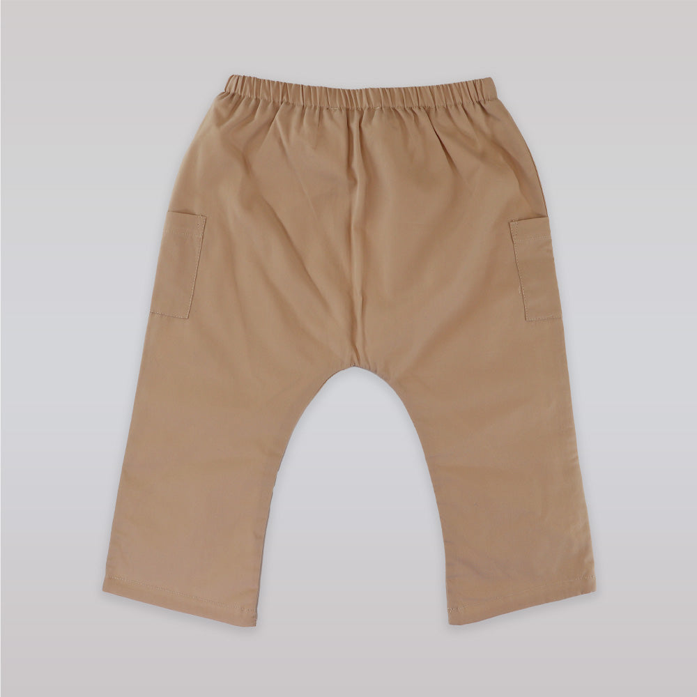 Marie Chantal Baby Beige Pull On Comfortable Cotton Trousers