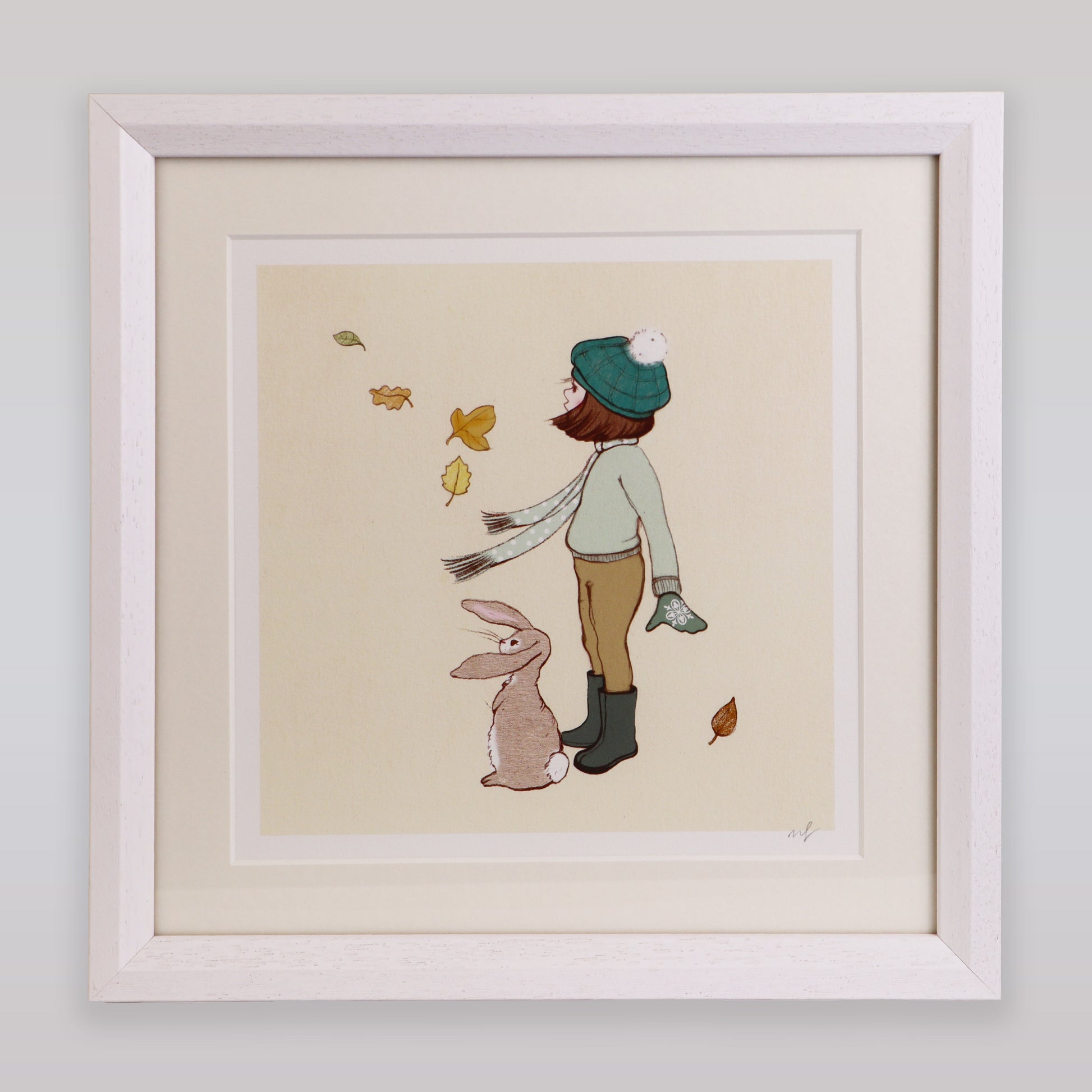 Belle and Boo Windy Day Signed Cotton Rag Art Print