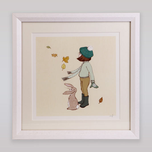 Belle and Boo Windy Day Signed Cotton Rag Art Print