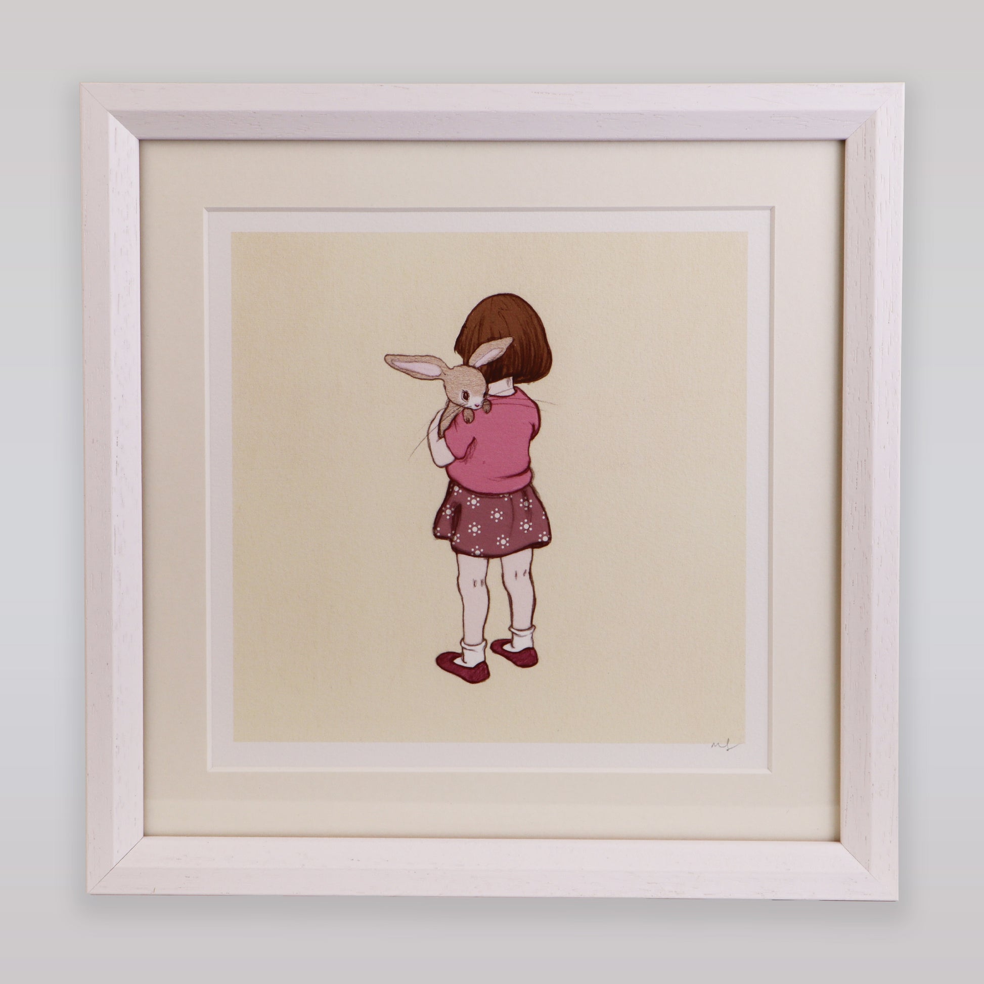 Belle & Boo Signed Belle Hugs Boo Cotton Art Print