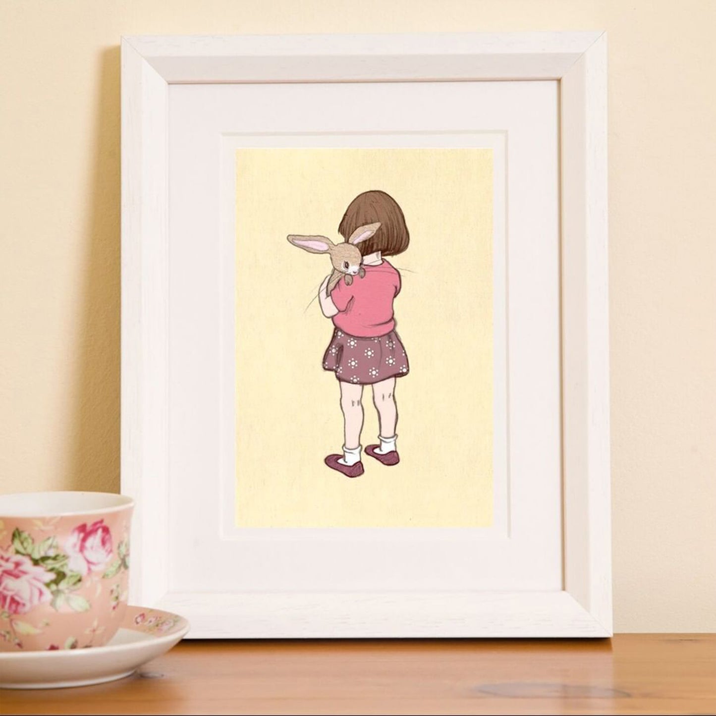 Belle & Boo Signed Belle Hugs Boo Cotton Art Print