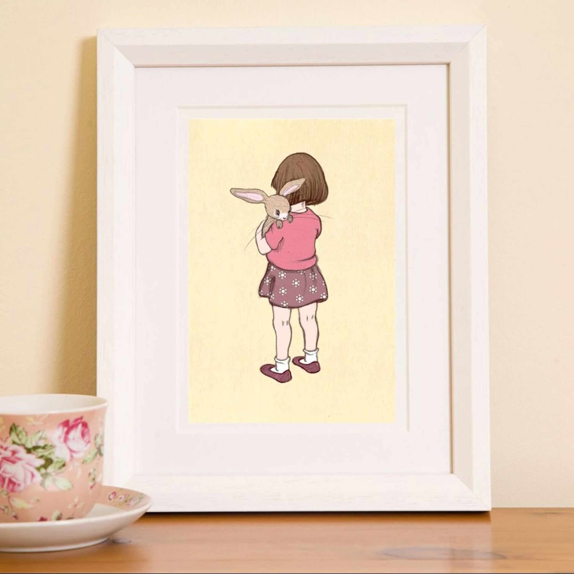 Belle & Boo Signed Belle Hugs Boo Cotton Art Print