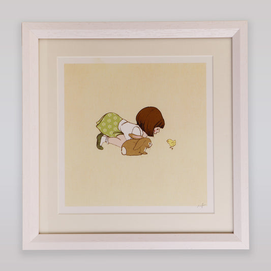 Belle & Boo Hello Chick Signed Cotton Rag Art Print