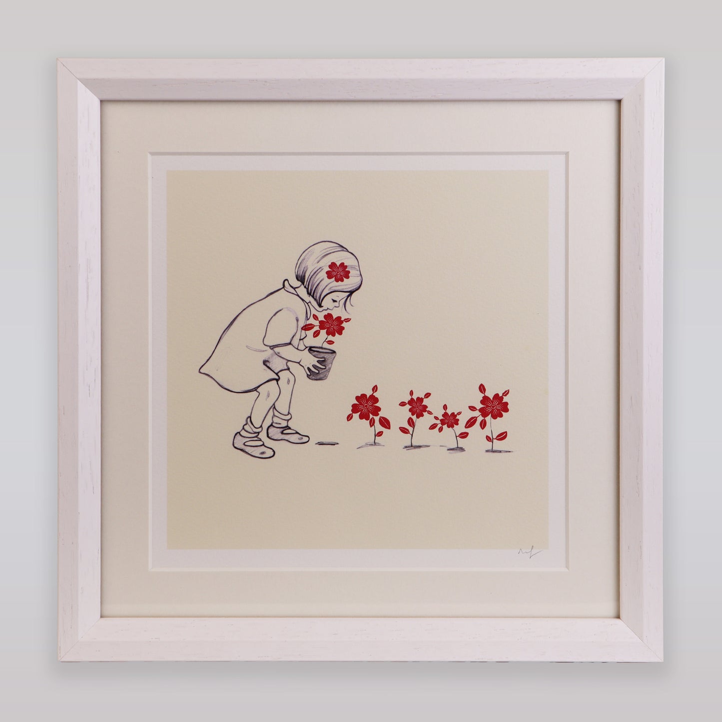 Belle & Boo Evie's Flowers Signed Fine Art Cotton Print