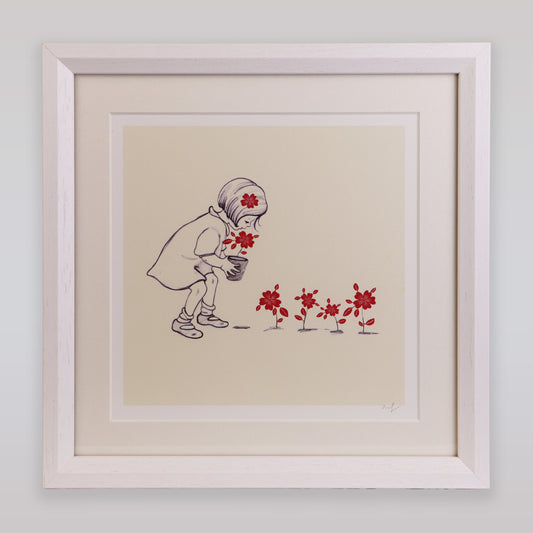Belle & Boo Evie's Flowers Signed Fine Art Cotton Print