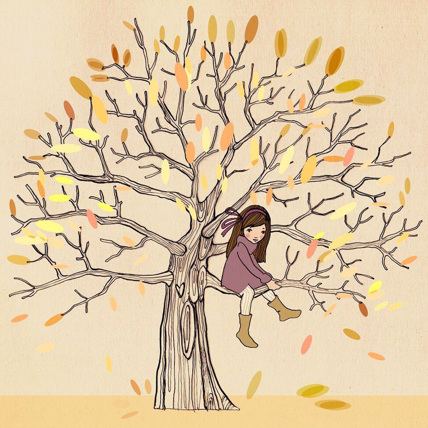 Belle and Boo My Favorite Spot Autumn Giclee Art Print
