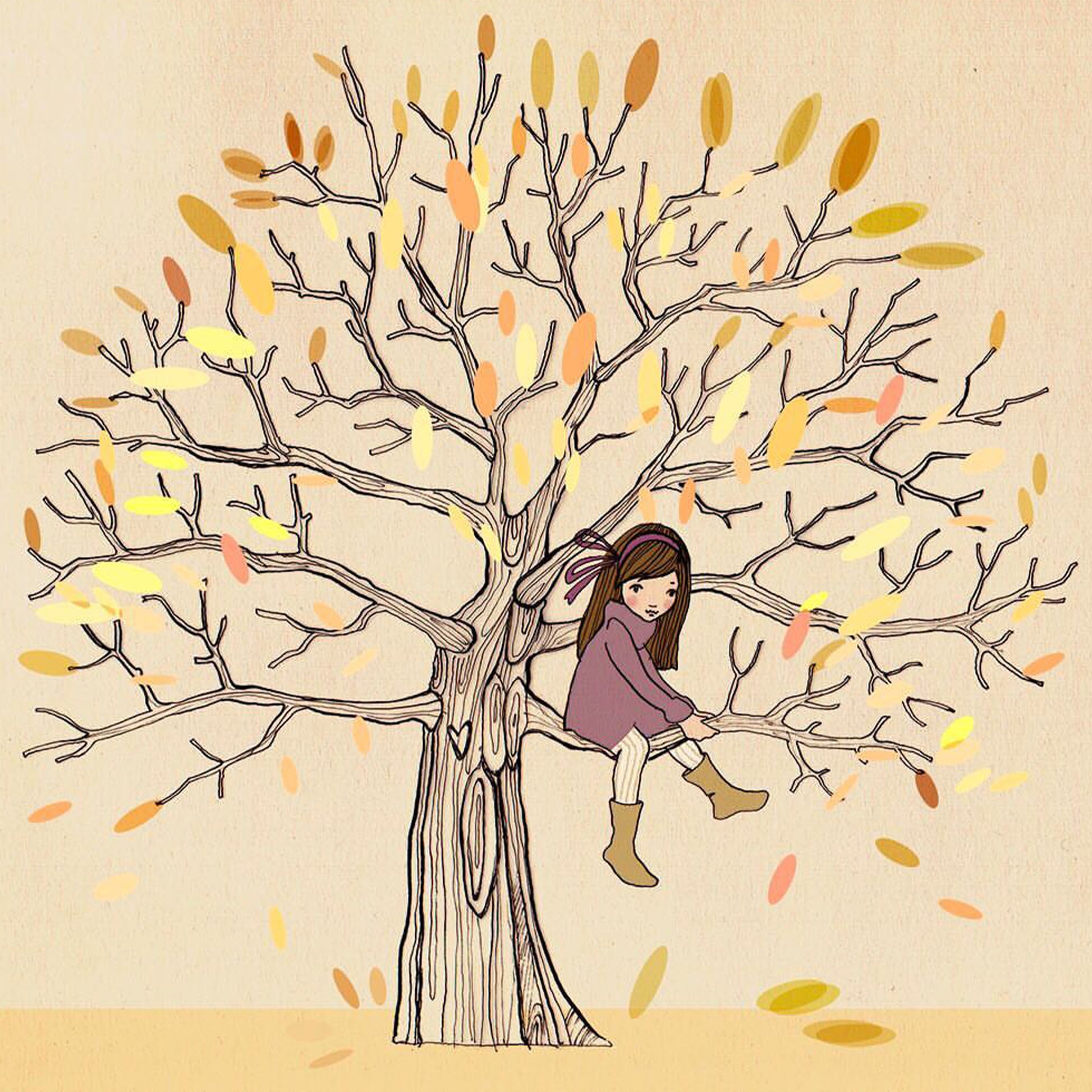 Belle and Boo My Favorite Spot Autumn Giclee Art Print