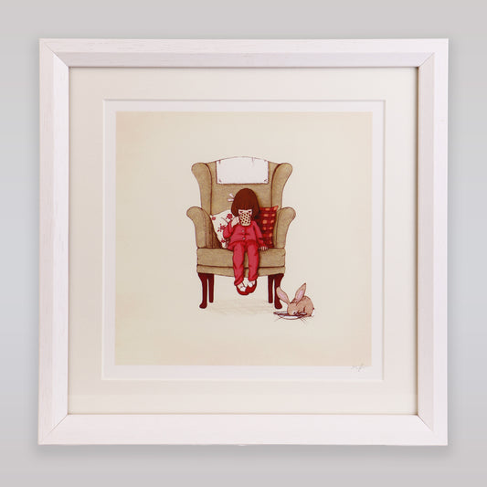 Belle & Boo Hot Chocolate Nostalgic Signed Cotton Rag Art Print