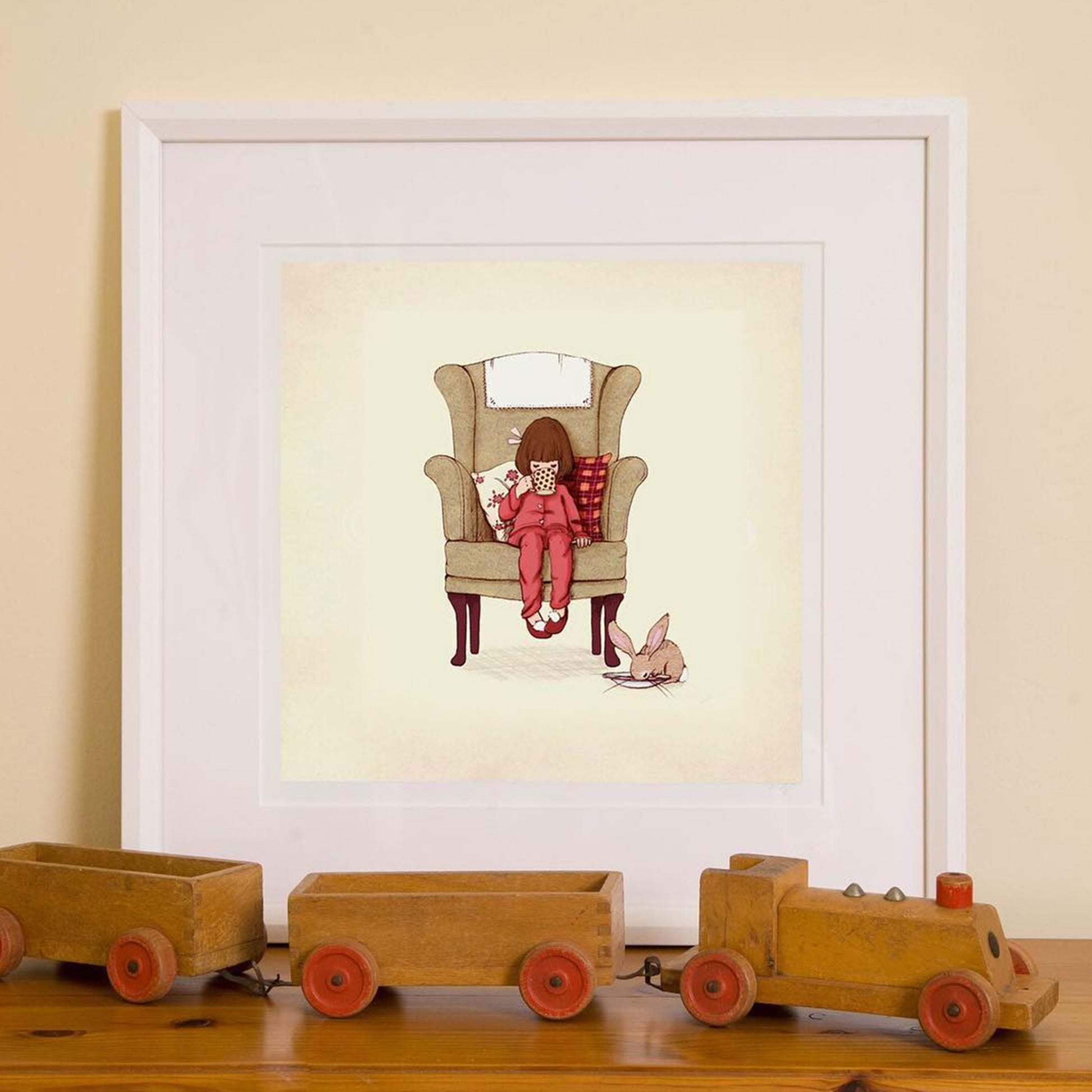 Belle & Boo Hot Chocolate Nostalgic Signed Cotton Rag Art Print