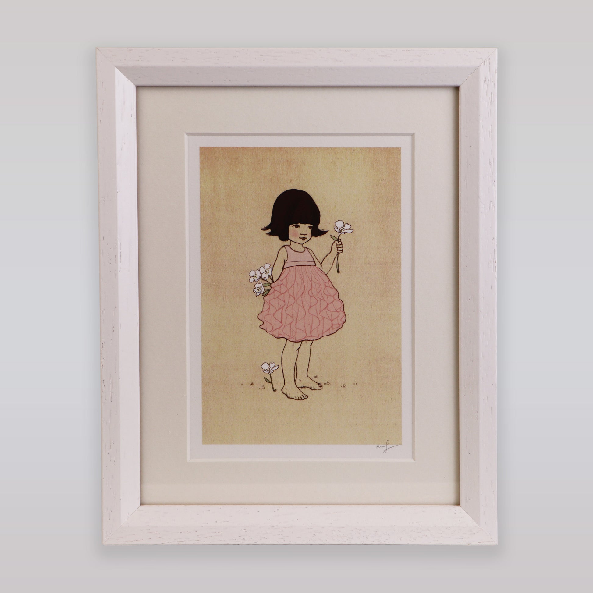 Belle & Boo Girl with Flowers Signed Fine Art Print