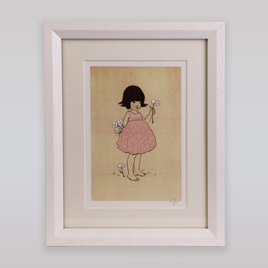 Belle & Boo Girl with Flowers Signed Fine Art Print
