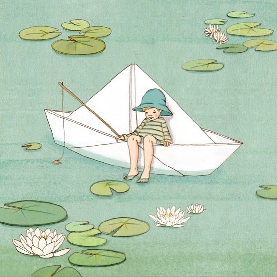 Belle & Boo My Paper Boat Vintage Giclee Art Print