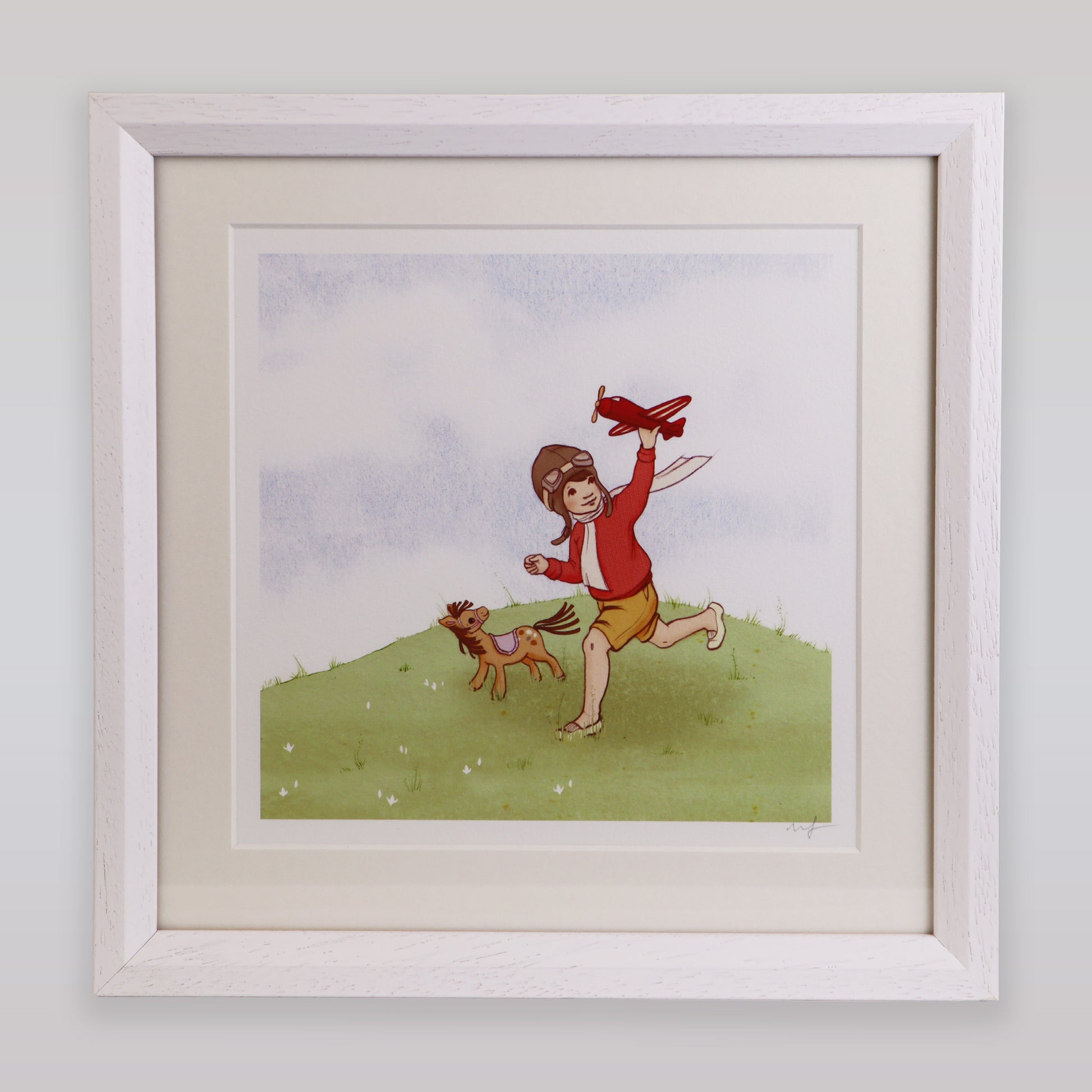 Signed Belle & Boo Little Aviator Cotton Fine Art Print