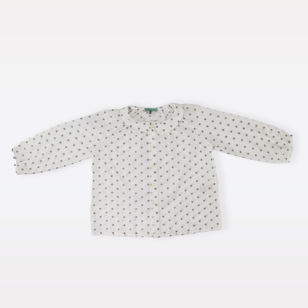 Nanos Baby Elegant Long Sleeve Cotton Blouse for Nine Months
