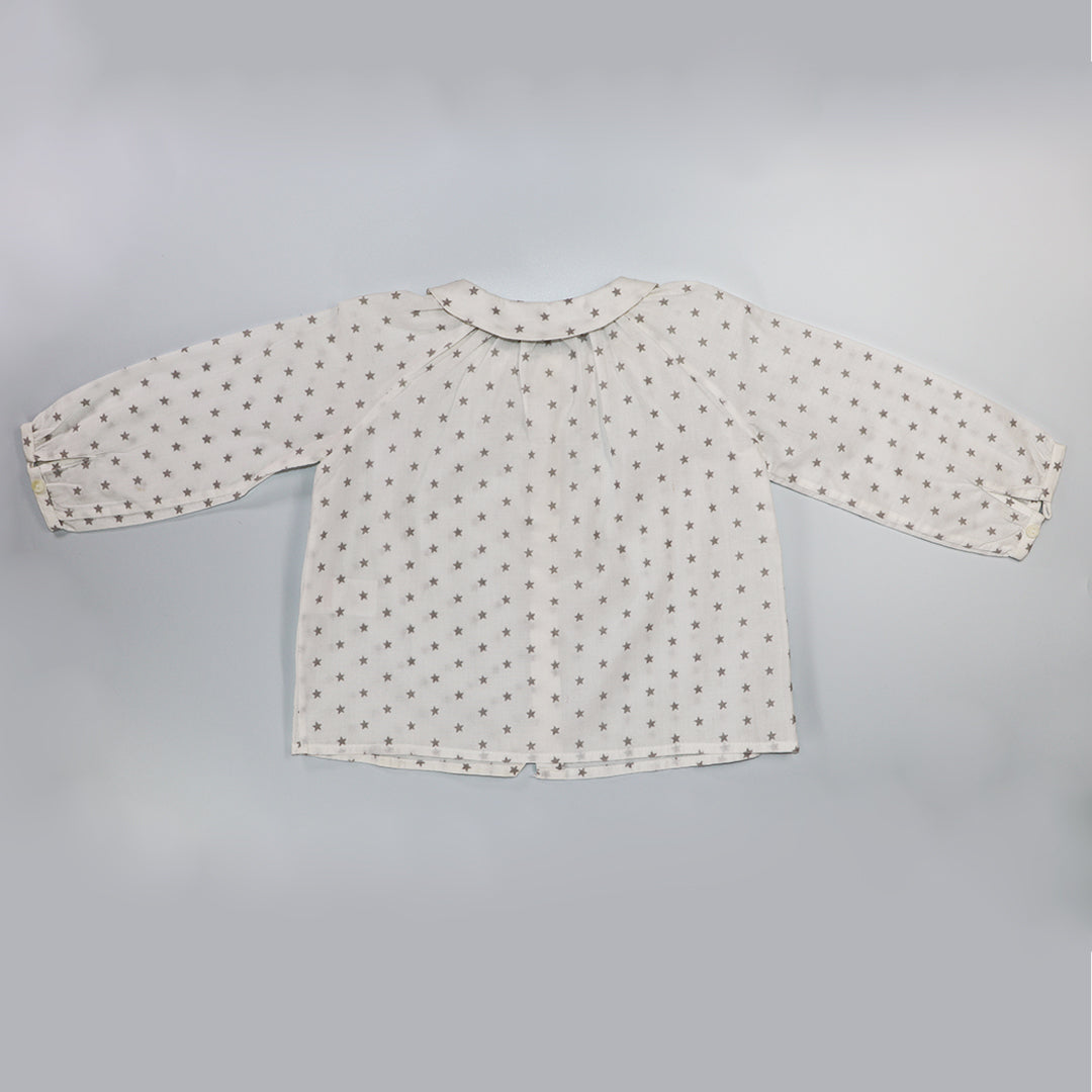 Nanos Baby White Embroidered Cotton Blouse for Toddler Girls