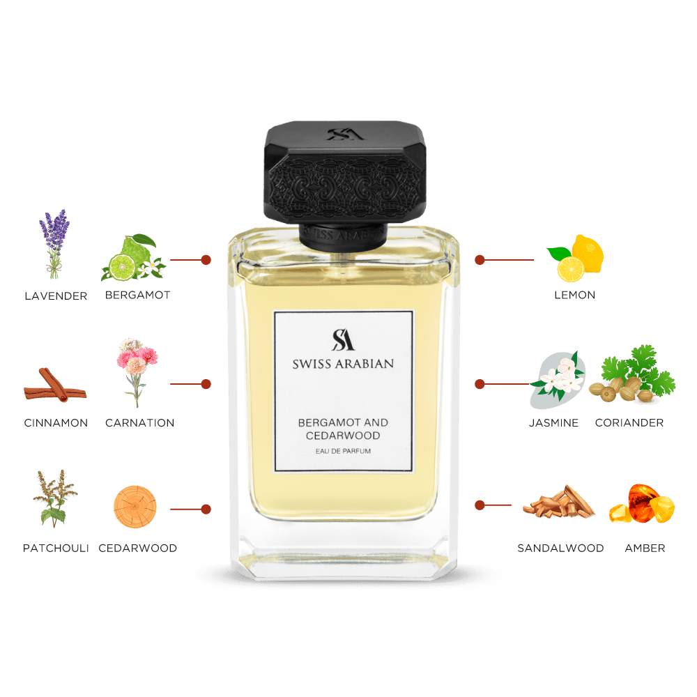 Swiss Arabian Bergamot and Cedarwood Masculine Aromatic Woody FougÃ¨re Fragrance