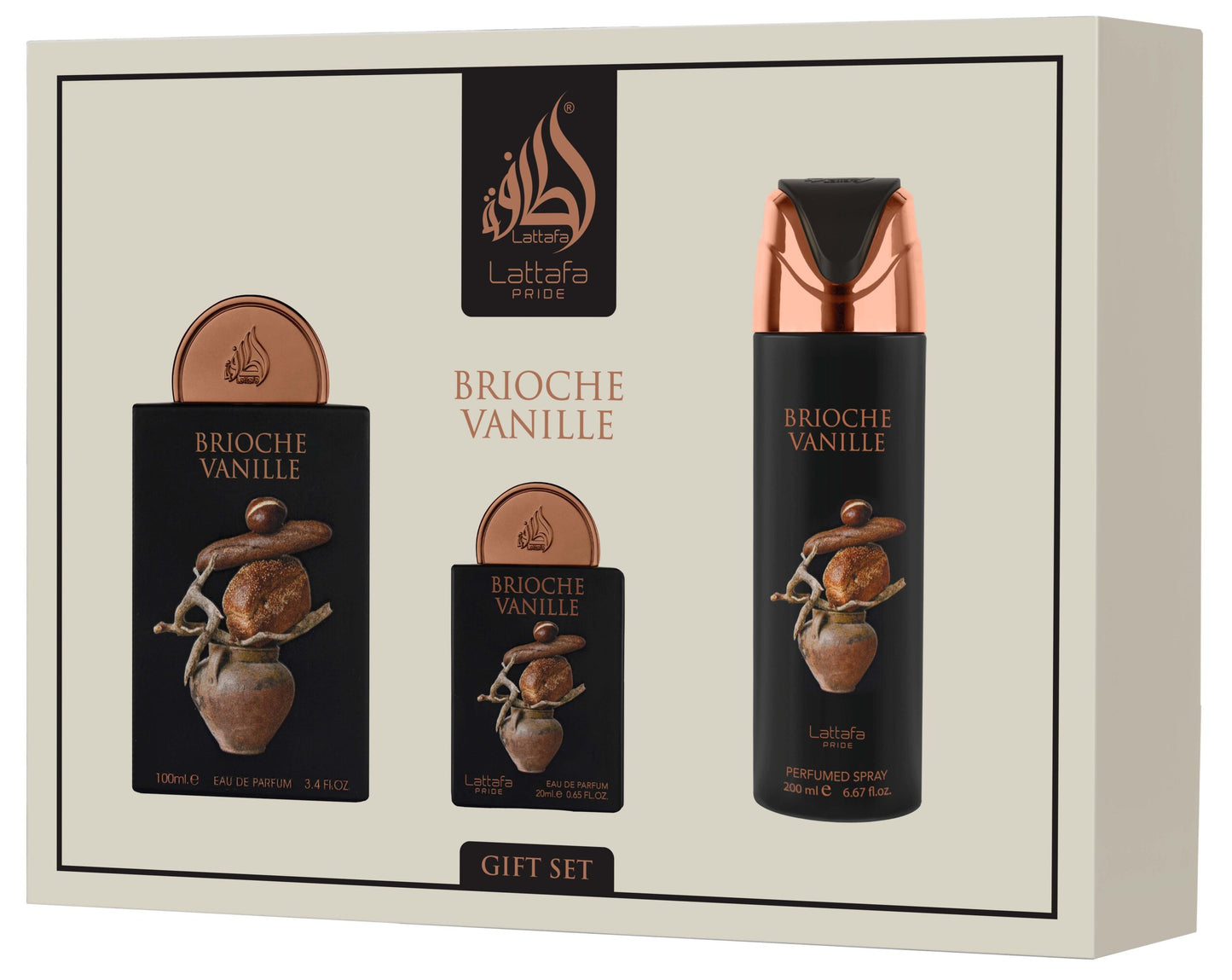 Lattafa Pride Brioche Vanille Luxury Fragrance Gift Set 3 Pieces