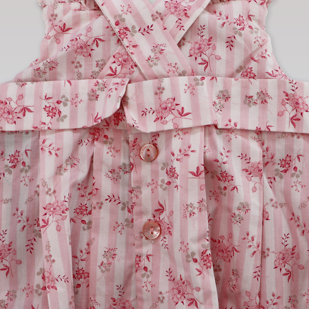 Fleurisse & Leon Carole Chemin Rose Pink Baby Girl Floral Dress