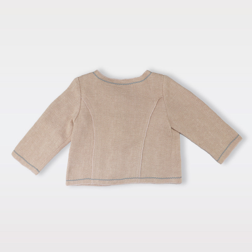 Nanos Baby Pink Quilted Hooded Jacket with Faux Fur Trim
